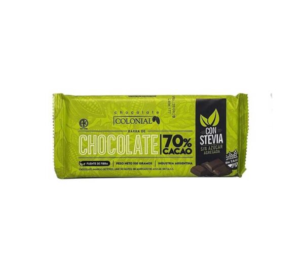 chocolate sin azucar stevia 70 colonial
