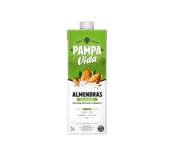 leche de almendras sin azucar 1 litro pampa vida